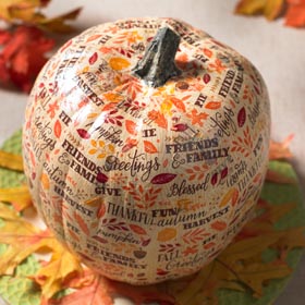 Pumpkin Decoupage Idea with Paper Napkins