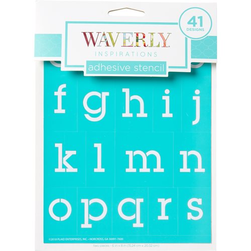 Waverly ® Inspirations Laser-cut Adhesive Stencils - Lowercase Serif Alphabet, 6" x 8" - 22767E