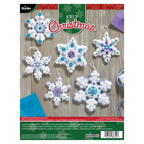 Bucilla ® Seasonal - Felt - Ornament Kits - Sparkle Snowflakes - 86724