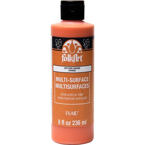 FolkArt ® Multi-Surface Satin Acrylic Paints - Pure Orange, 8 oz. - 4676