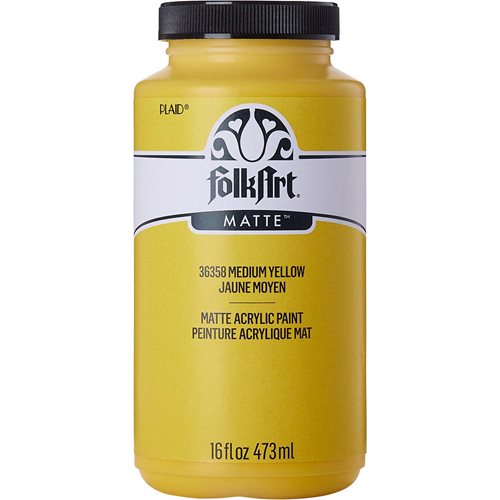 FolkArt ® Acrylic Colors - Medium Yellow, 16 oz. - 36358