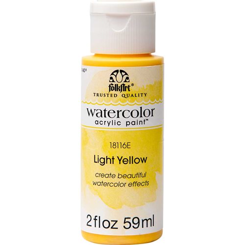 FolkArt ® Watercolor Acrylic Paint™ - Light Yellow, 2 oz. - 18116