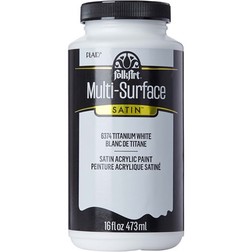 FolkArt ® Multi-Surface Satin Acrylic Paints - Titanium White, 16 oz. - 6374