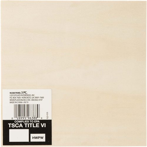 Plaid ® Wood Surfaces - Plaques - Square, 6" x 6", 3 pc. - 96388