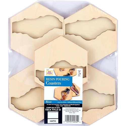 Mod Podge ® Resin Pouring Surface - Hexagon River Coasters - 56934E