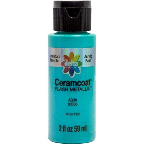 Delta Ceramcoat ® Acrylic Paint - Flash Metallic Aqua, 2 oz. - 03036